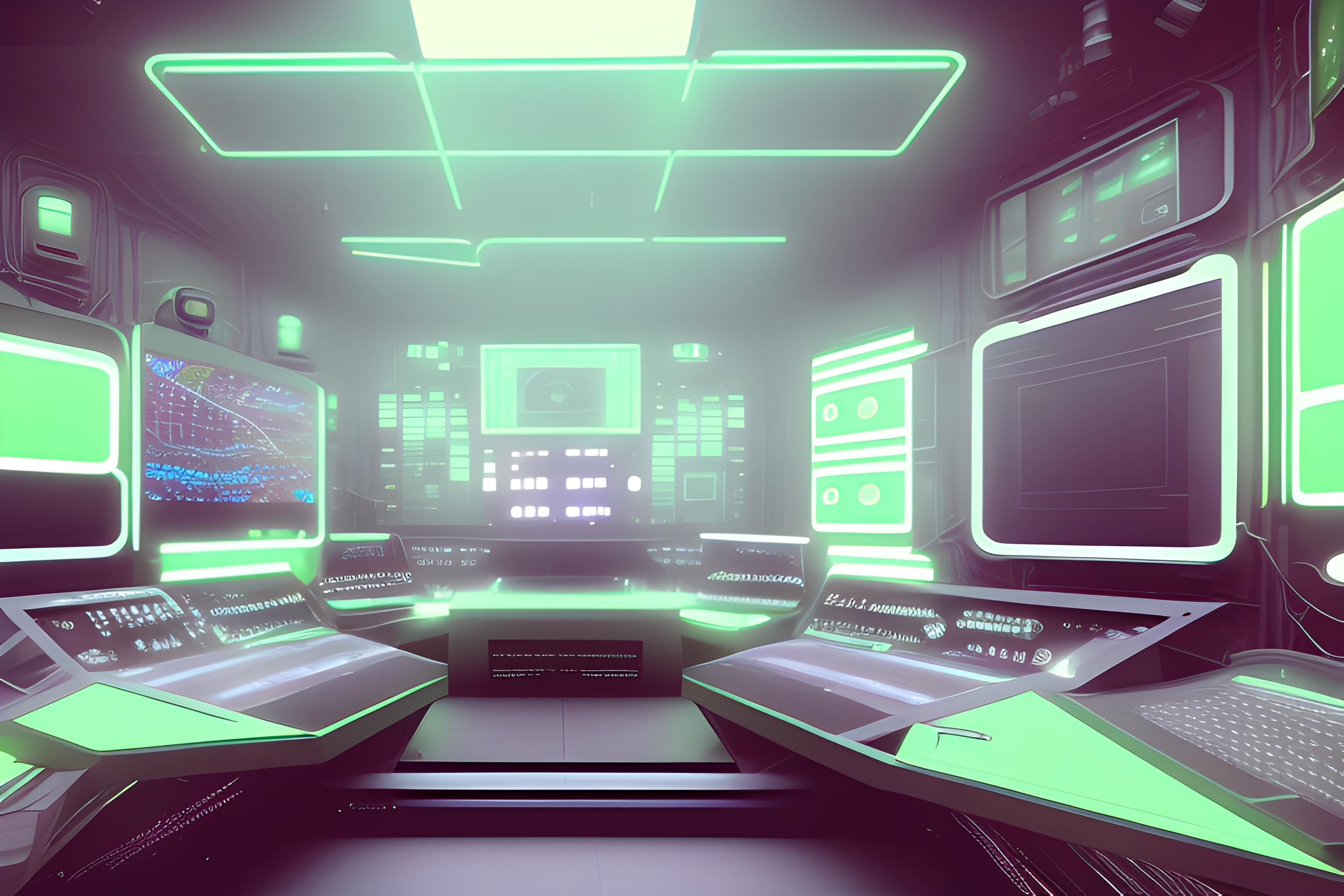 “4K cinematic melodic techno visualizer — audio‑reactive DJ console in a STALKER‑inspired abandoned control room, neon green/cyan lighting, fog, particles, seamless 30‑second loop, ultra‑realistic.”
